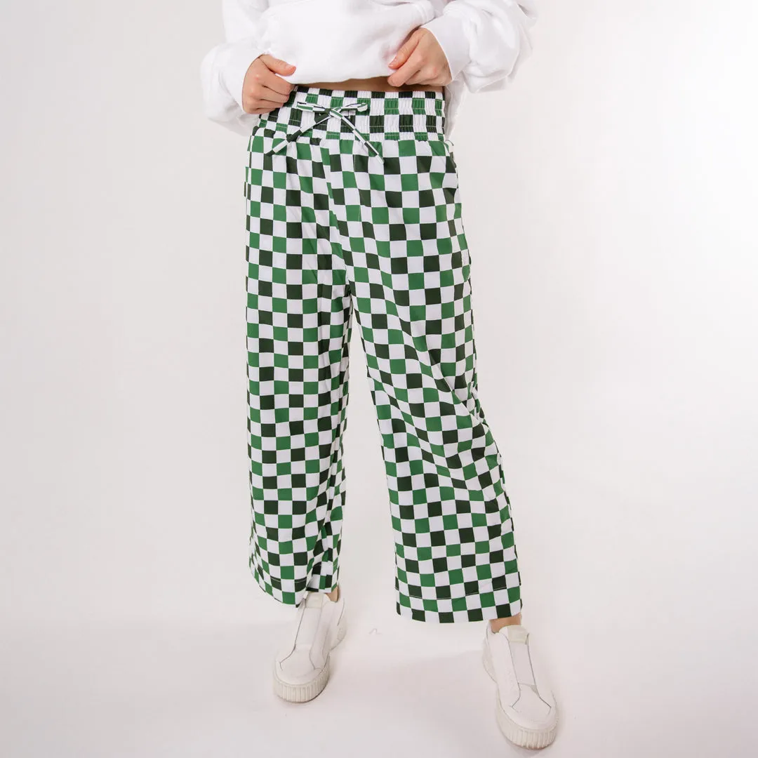 Audrey Wide Leg Pants, Check Mate