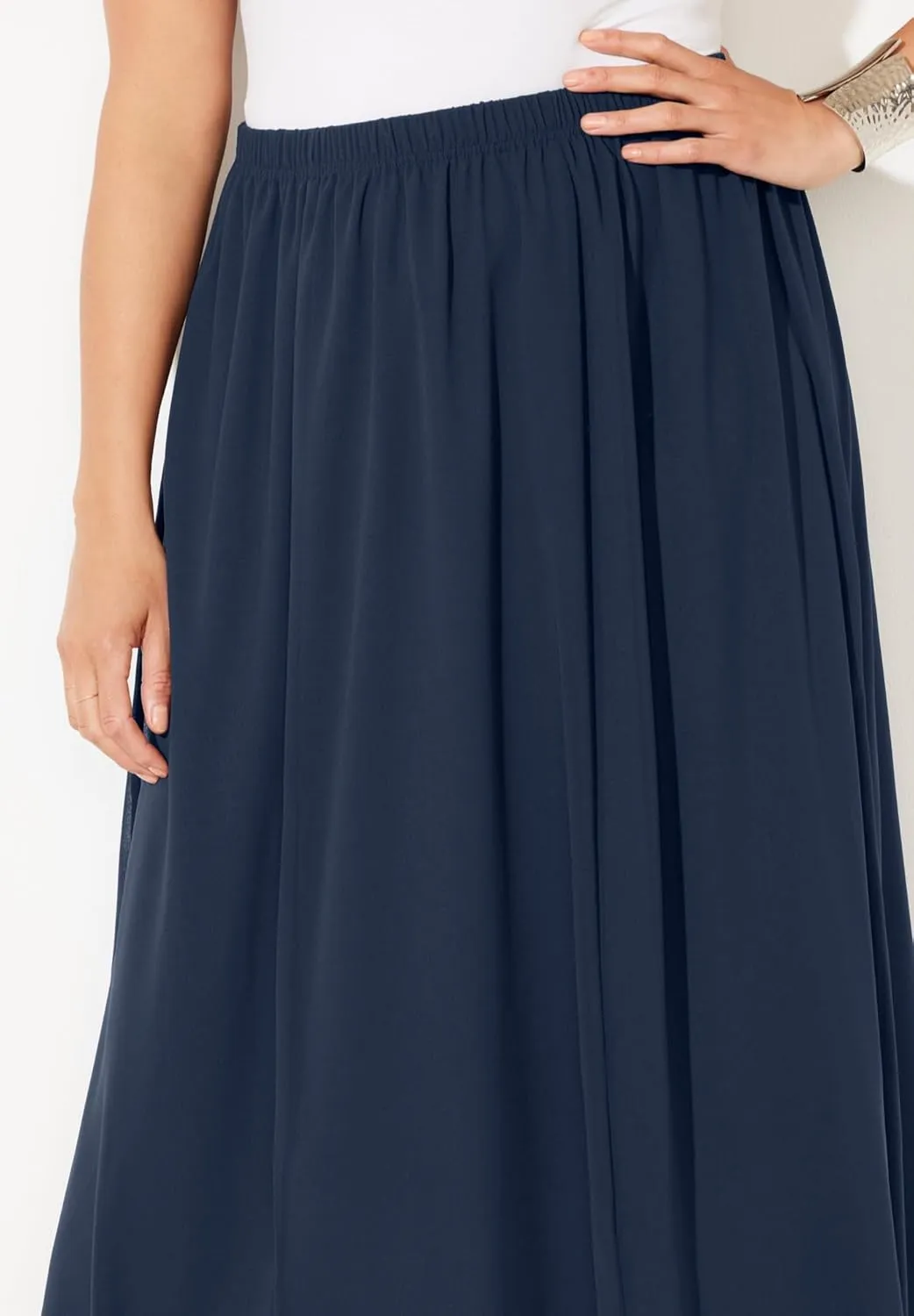 Catherines Women's Plus Size Flowy Chiffon Skirt