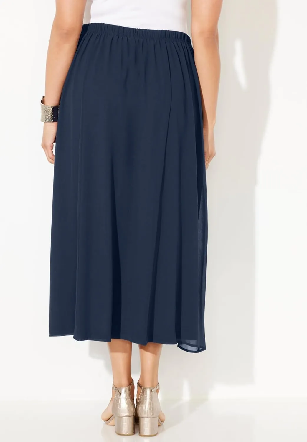 Catherines Women's Plus Size Flowy Chiffon Skirt