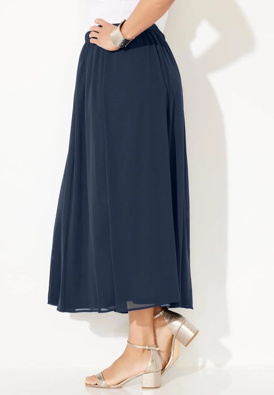 Catherines Women's Plus Size Flowy Chiffon Skirt