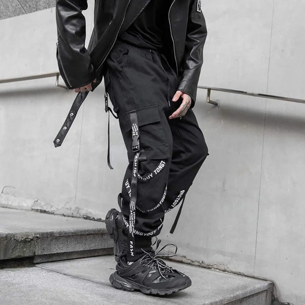 DUDHUH Cargo Pants for Men Techwear Hip Hop Harem Pants Streetwear Fashion Mens Tactical Track Jogger Pants