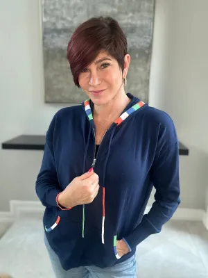 Instarsia Trim Hoodie