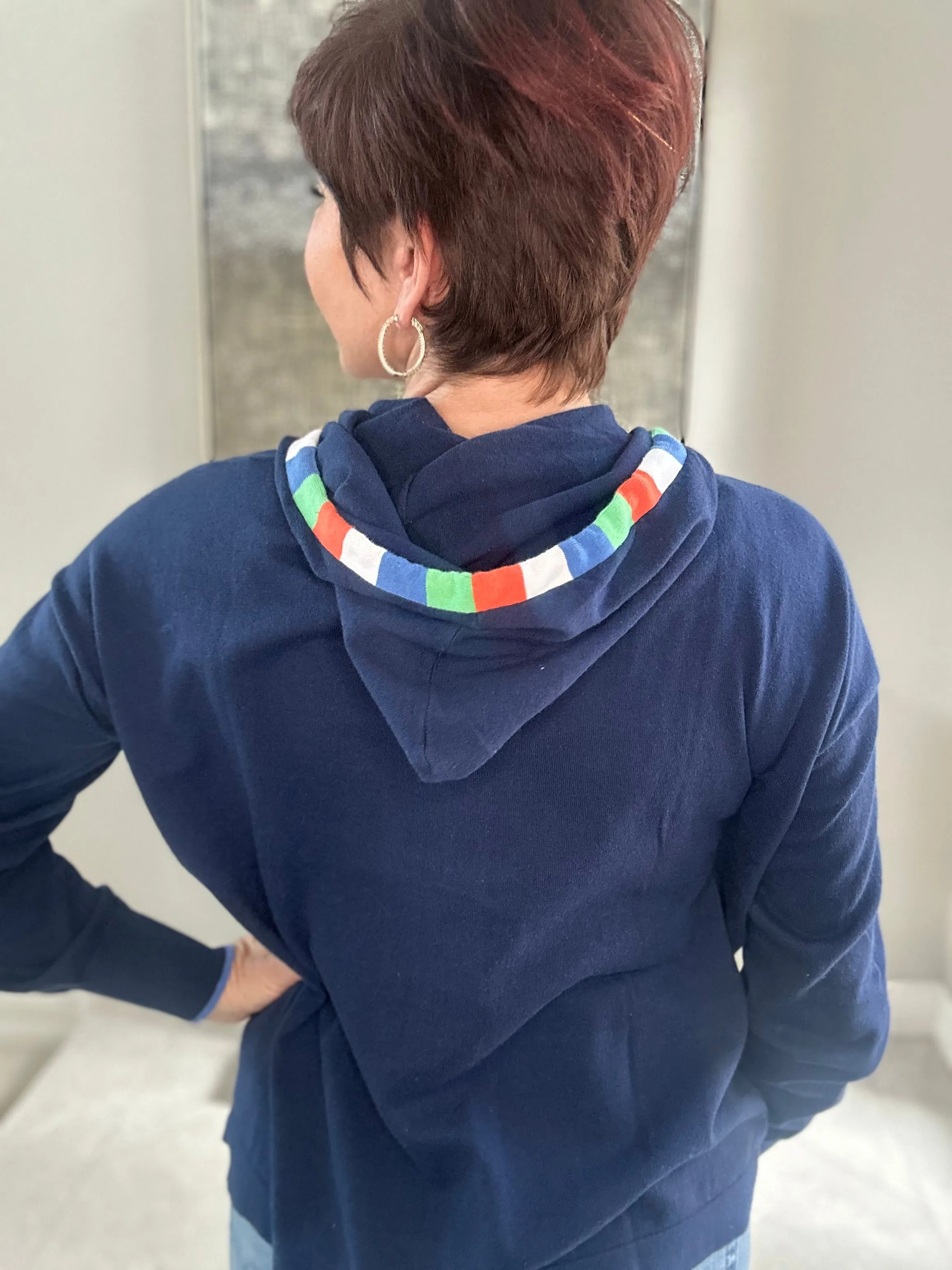 Instarsia Trim Hoodie