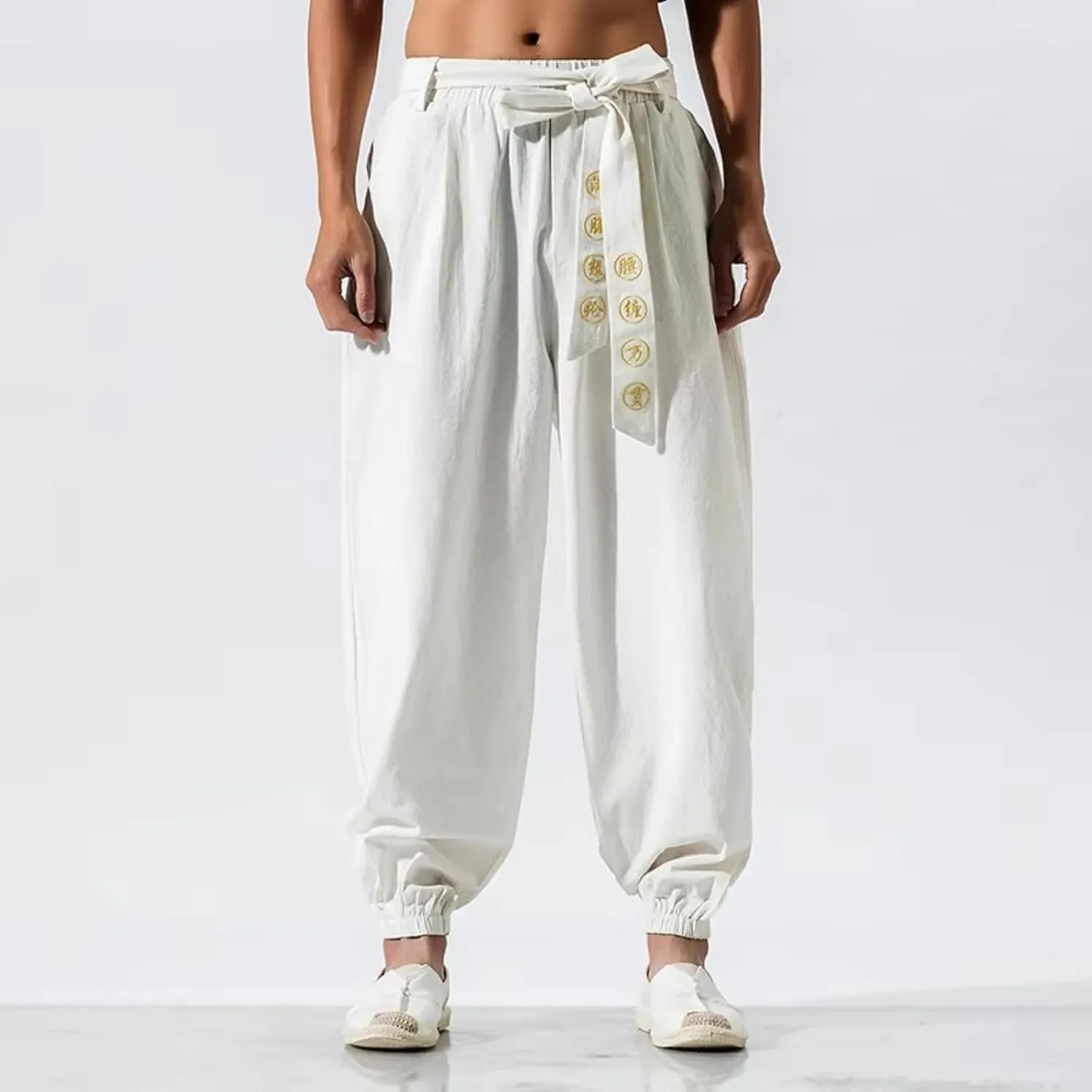Japanese Casual Kimono Pants Loose Trousers Japan Men Traditional Harem Pants Male Embroidered Jogging Pants