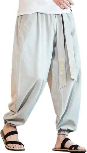 Men's Pants Casual Harem Pants Elastic Waist Streetwear Vintage Trousers Male Jogging Sweatpants
