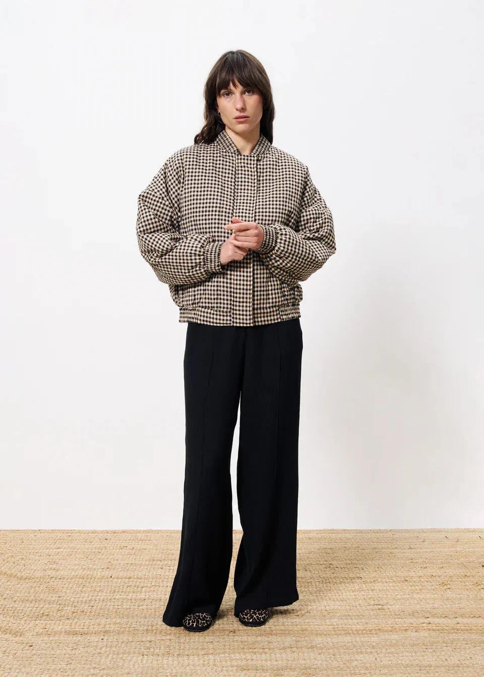 Padoue Gingham Quilted Bomber Jacket