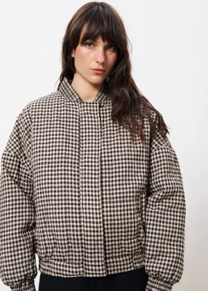 Padoue Gingham Quilted Bomber Jacket