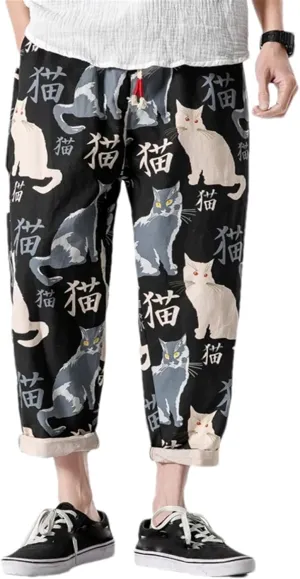 Streetwear Man Summer Harem Pants Printed Casual Pants Mans Style Jogging Pants Bottoms