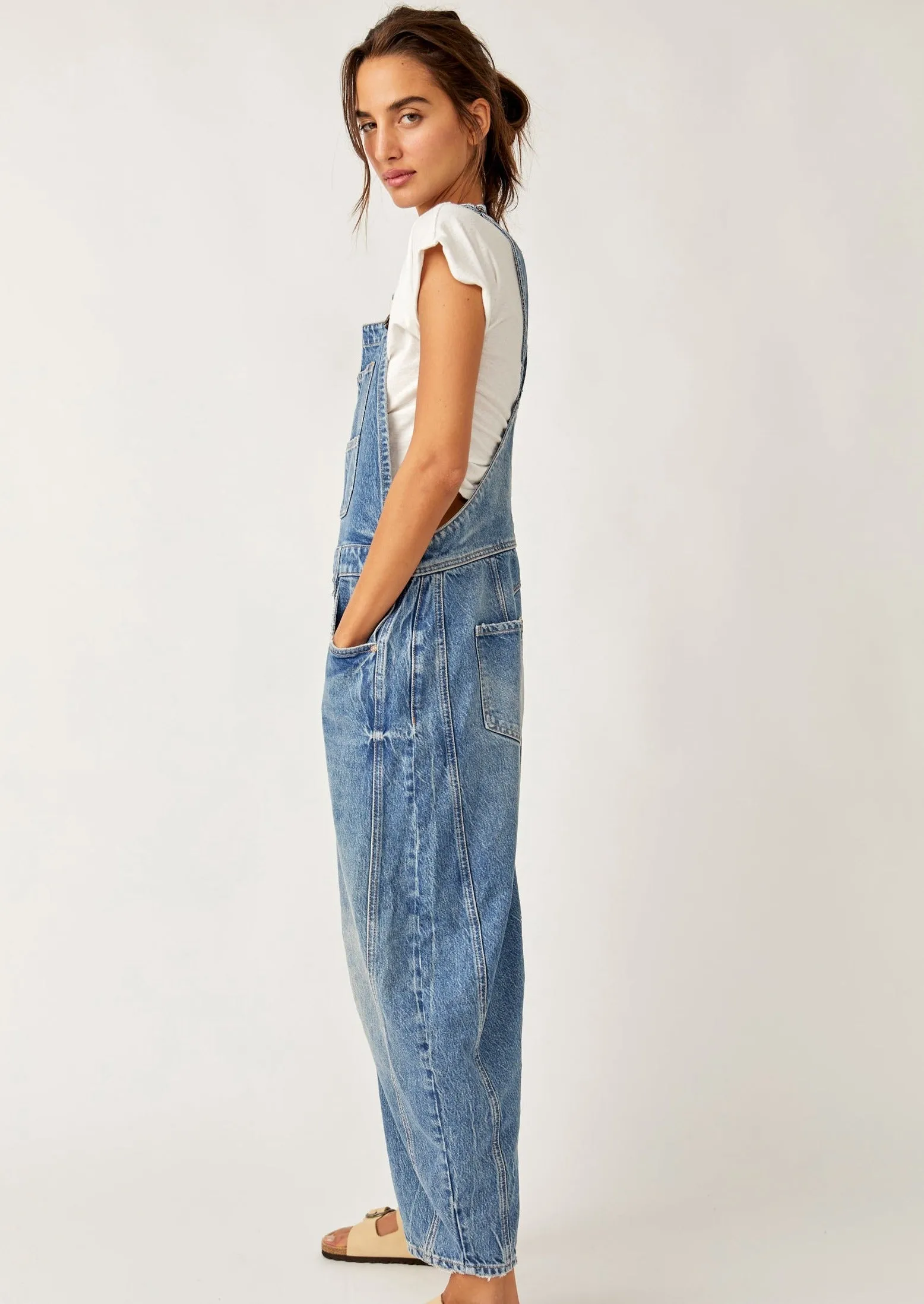 We The Free Good Luck Barrel Overalls
