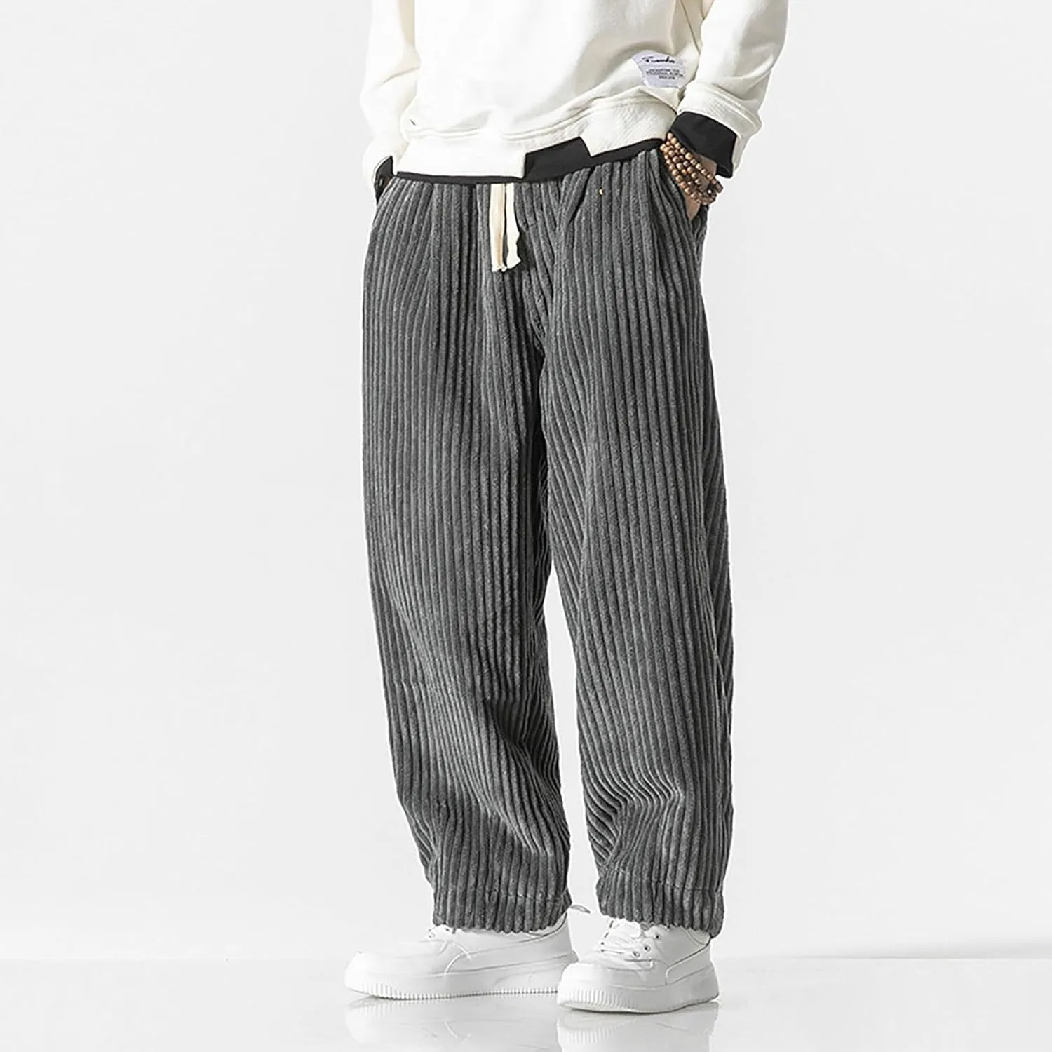 Winter Japanese Men Bund Cord Harem Pants Casual Jogging Jogging Pants Hip-Hop Strasse Male 2025