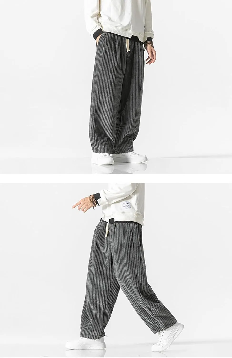 Winter Japanese Men Bund Cord Harem Pants Casual Jogging Jogging Pants Hip-Hop Strasse Male 2025