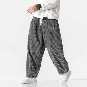 Winter Japanese Men Bund Cord Harem Pants Casual Jogging Jogging Pants Hip-Hop Strasse Male 2025